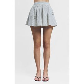 MAUDE CLUB MAUDE CLUB Lou Stripe Cotton Blend Miniskirt