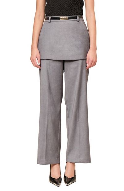MAUDE CLUB MAUDE CLUB Roxy Layered Waist Wide Leg Pants
