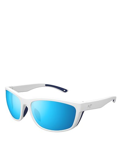 Maui Jim Maui Jim Blue Hawaii Nuu Landing Oval Sunglasses, 62mm