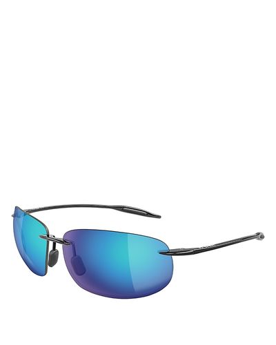 Maui Jim Maui Jim Breakwall Polarized Rectangular Sunglasses, 64mm
