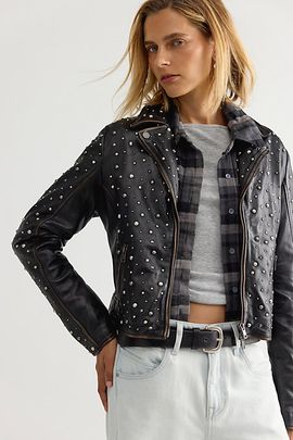 Mauritius Leather Mauritius Roxanne Leather Moto Jacket