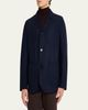 Maurizio Baldassari Men's Wool and Nylon Notch-Lapel Car Coat - 4