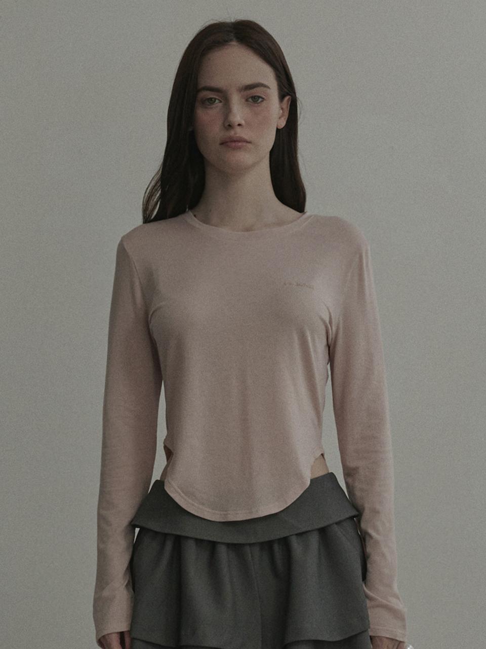 MAUSOLEUM Corset Lined Tencel Cotton T-shirt [Pink]