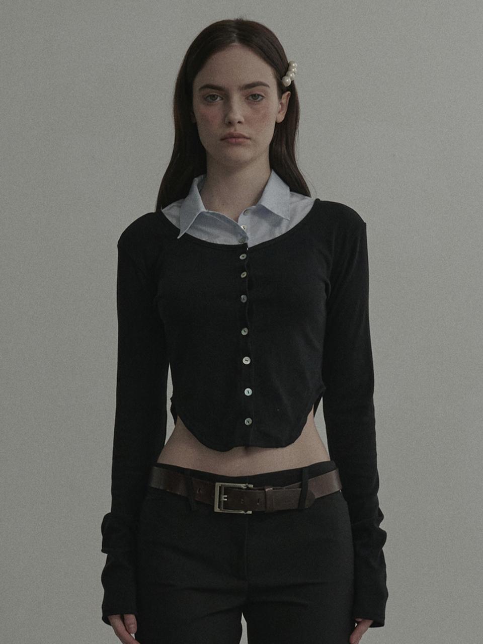 MAUSOLEUM Emma Shirt Cardigan T-Shirts [Sky Blue]