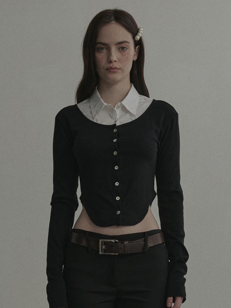 MAUSOLEUM Emma Shirt Cardigan T-Shirts [White]