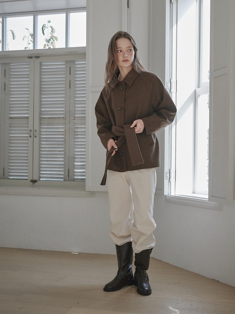 MAUSOLEUM Gemma Wool Half Classic Coat [Brown]