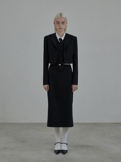MAUSOLEUM Hourglass long skirt - Black