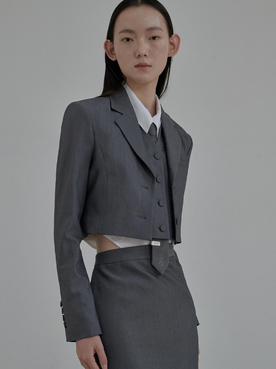 MAUSOLEUM Hugh cropped vest - Grey
