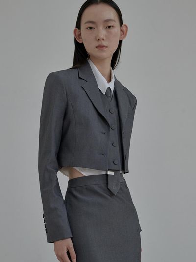 MAUSOLEUM Hugh cropped vest - Grey