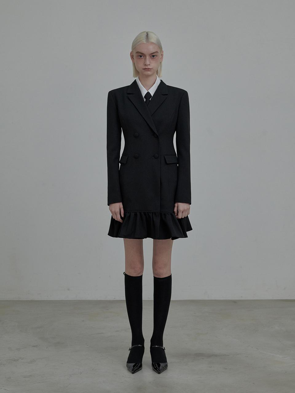 MAUSOLEUM Jenn flare suit jacket dress - Black