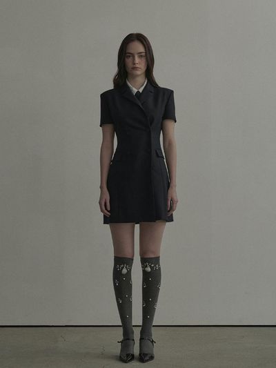 MAUSOLEUM Jenn Half Sleeve Suit Jacket Dress [Navy]