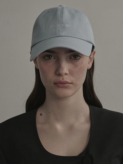 MAUSOLEUM Logo Embroidered Cotton Adjustable Cap [Black, Beige, Sky Blue]