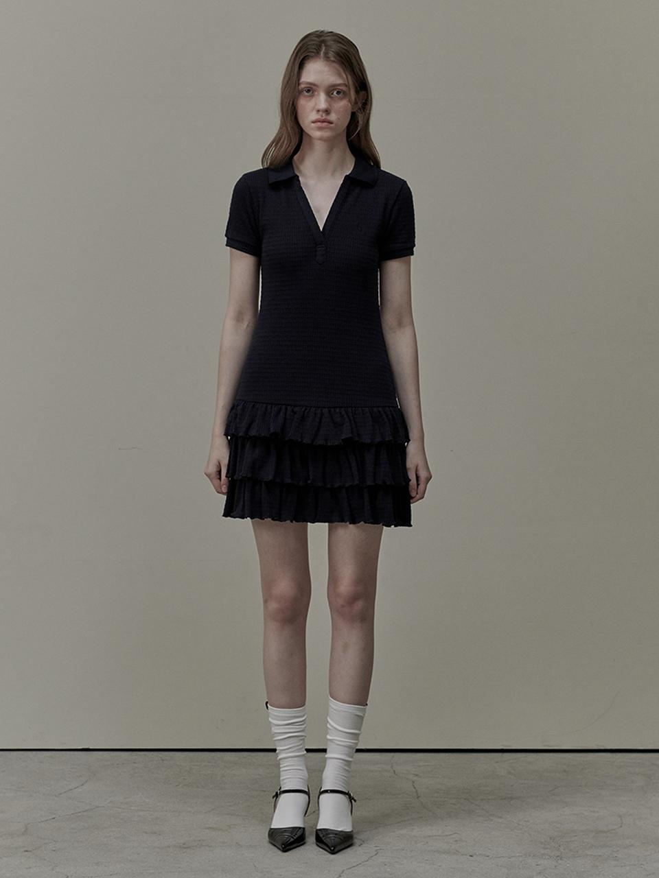 MAUSOLEUM Logo Embroidery Cancan Dress - Navy