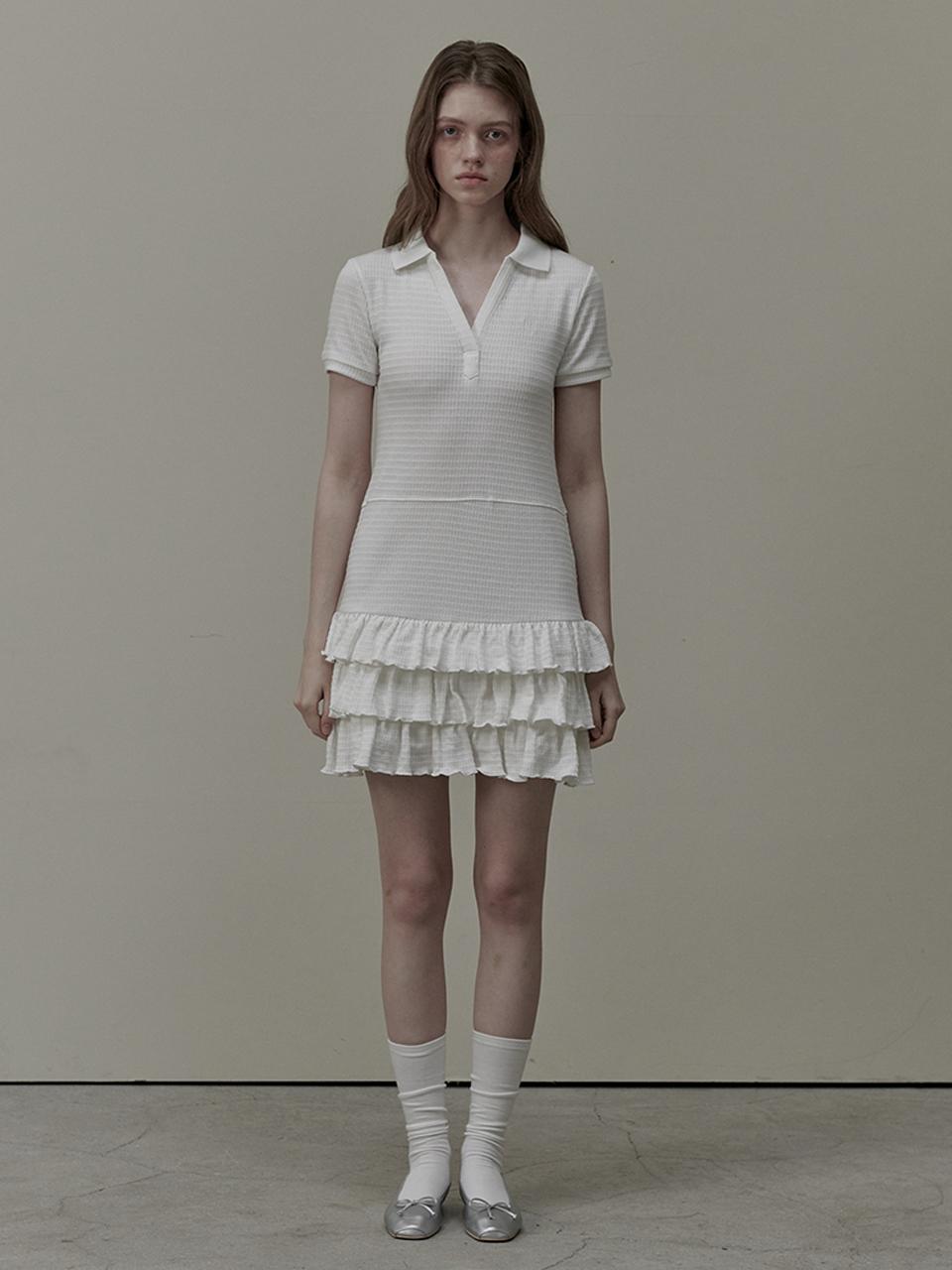 MAUSOLEUM Logo Embroidery Cancan Dress - White