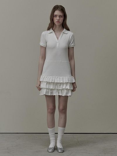 MAUSOLEUM Logo Embroidery Cancan Dress - White