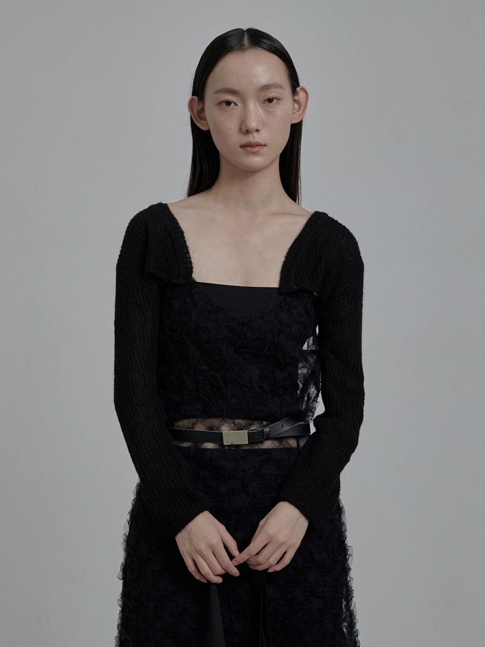 MAUSOLEUM Lueur knit cropped cardigan - Black