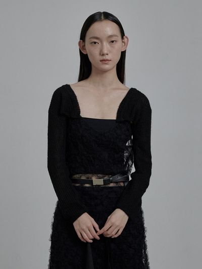 MAUSOLEUM Lueur knit cropped cardigan - Black