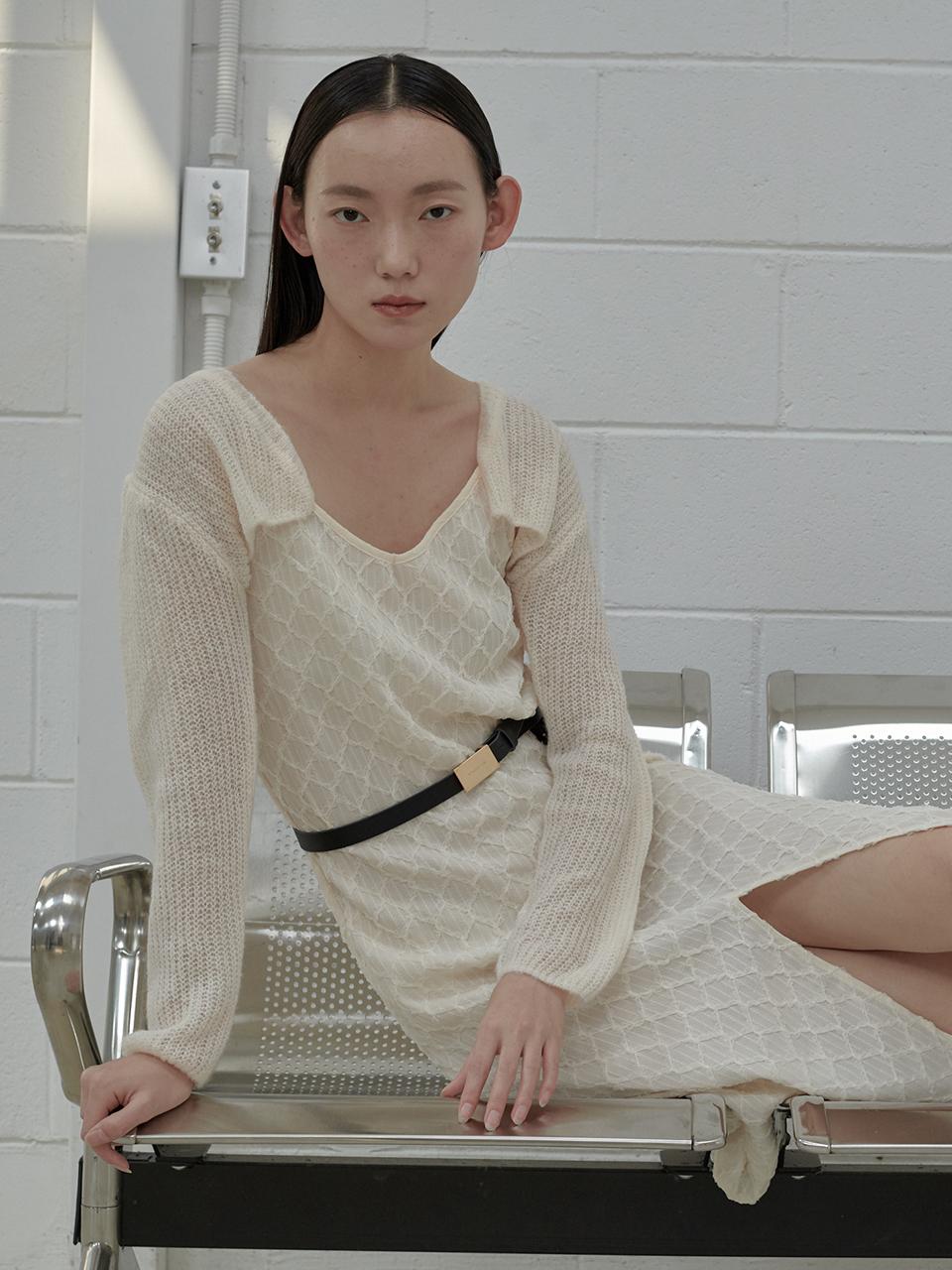MAUSOLEUM Lueur knit cropped cardigan - Cream