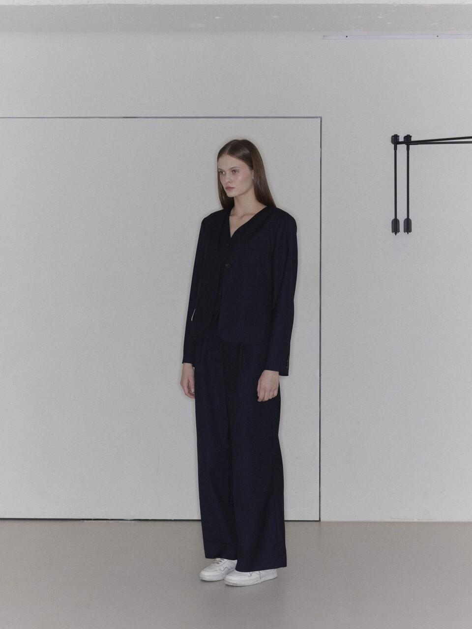 MAUSOLEUM Lydia suit wide pants - Navy