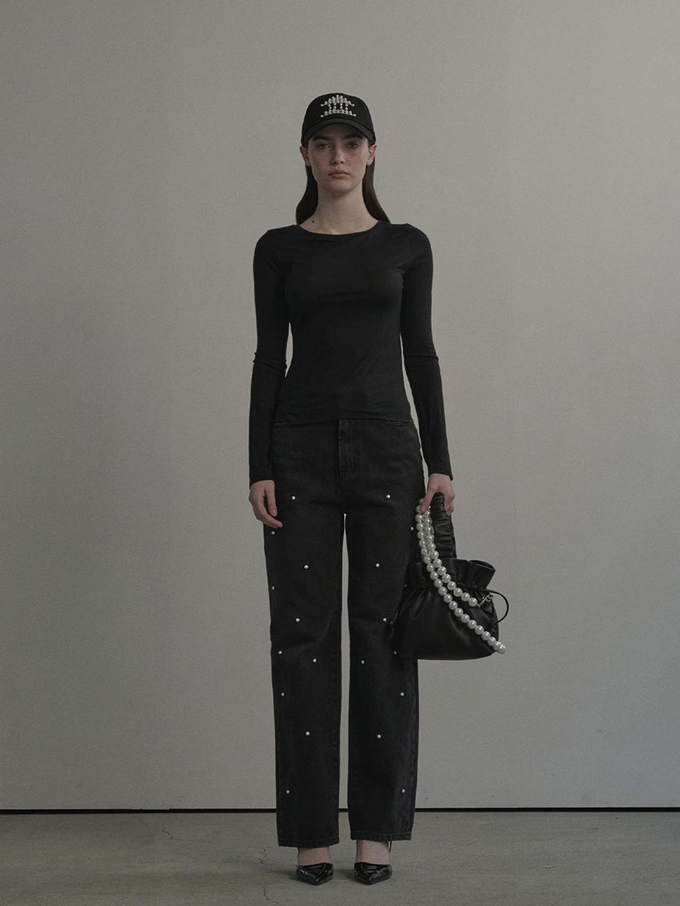 MAUSOLEUM Moonlit Pearl Carter Straight Denim Jean [Dark Grey]