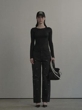 MAUSOLEUM Moonlit Pearl Carter Straight Denim Jean [Dark Grey]