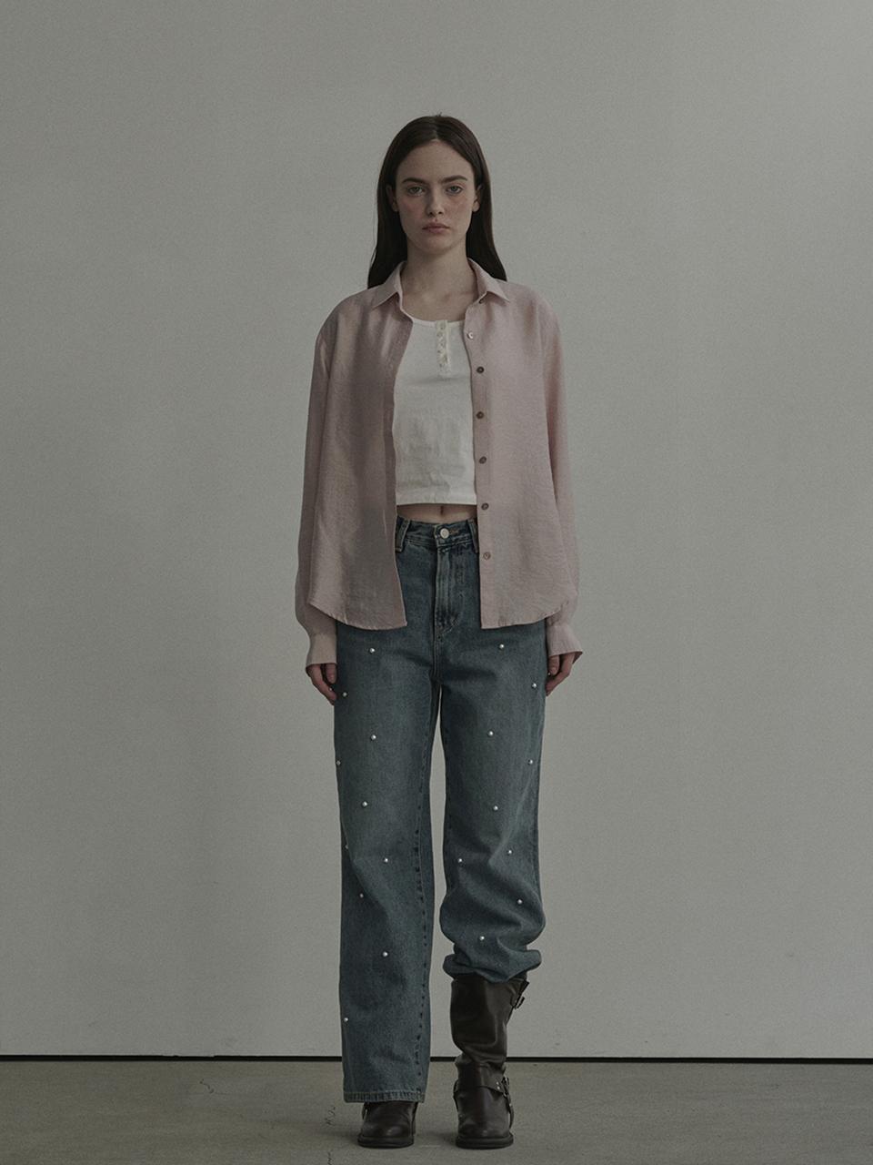 MAUSOLEUM Moonlit Pearl Carter Straight Denim Jean [Mid Blue]