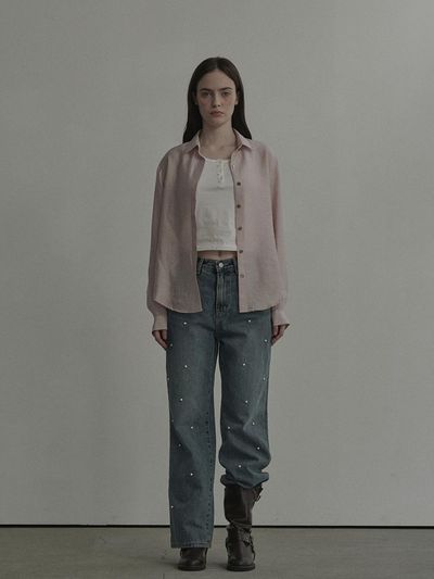 MAUSOLEUM Moonlit Pearl Carter Straight Denim Jean [Mid Blue]