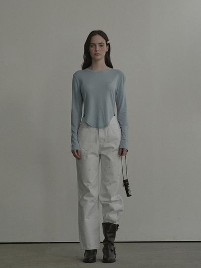 MAUSOLEUM Moonlit Pearl Straight Cotton Denim Jean [Beige]