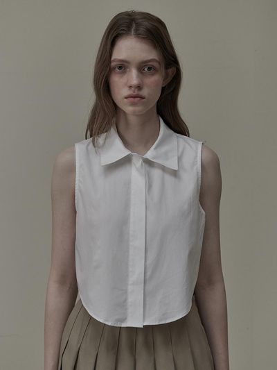 MAUSOLEUM Sleeveless cotton shirt - White