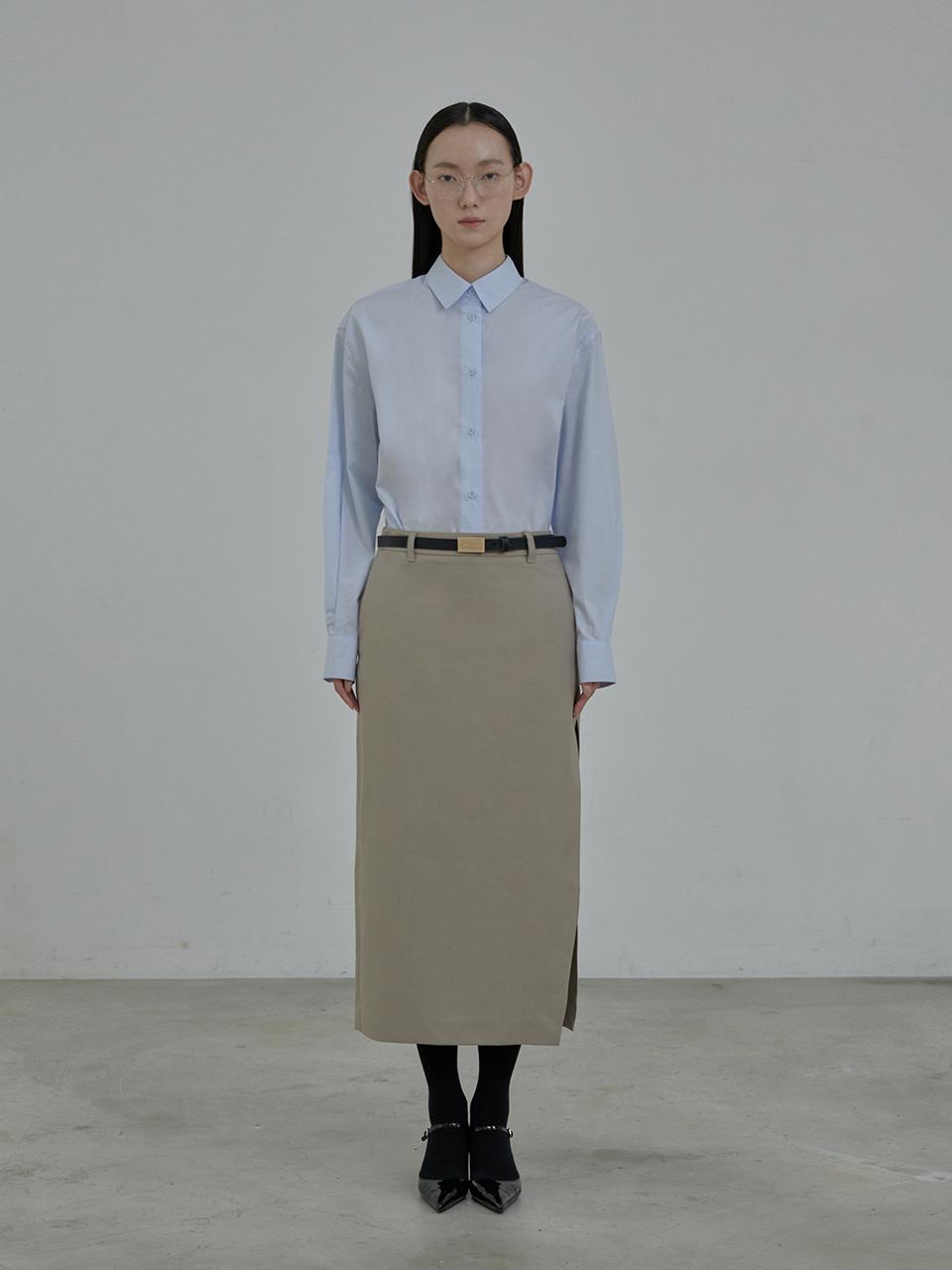 MAUSOLEUM Slit long suit skirt - Beige