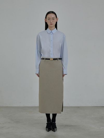 MAUSOLEUM Slit long suit skirt - Beige