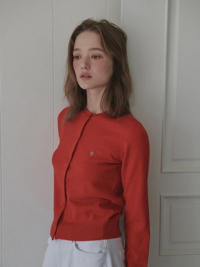 MAUSOLEUM Vintage Wool High-Density Knit Cardigan [RED]