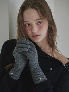 MAUSOLEUM Wool Cashmere Knit Gloves [Grey]