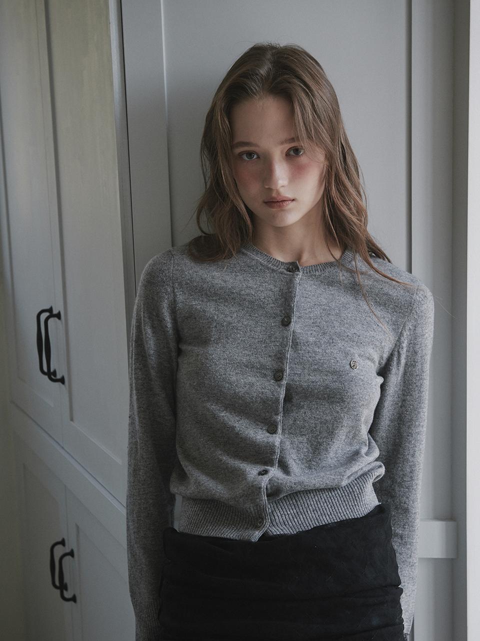 MAUSOLEUM Wool Knit Classic Vintage Cardigan [Grey]