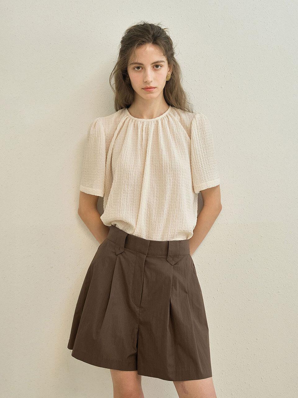 MAUVER U Orr Blouse Tops (Beige)