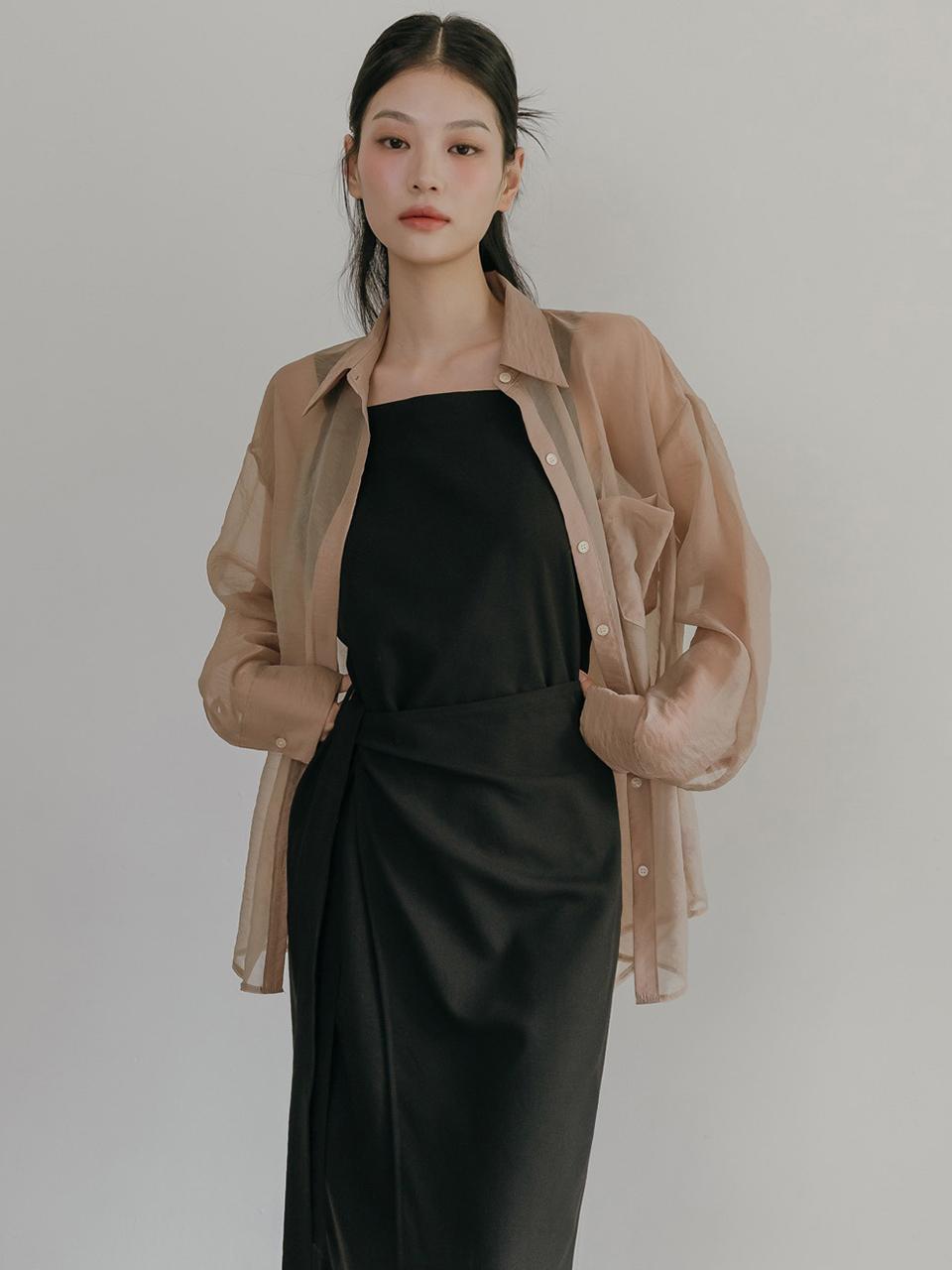 MAUVER U Scully Linen Sleeveless Dress [Black]