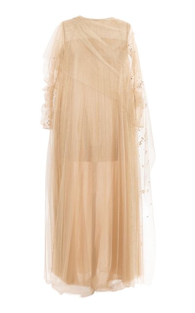 Mauzan Mauzan CapeDetailed Embellished Tulle Caftan Dress