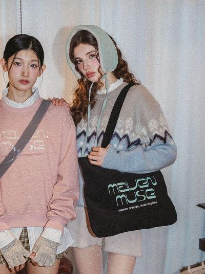 mavenmuse Corduroy Cotton Spacious Eco Bag [Black] (MSXFBF102BKFR)