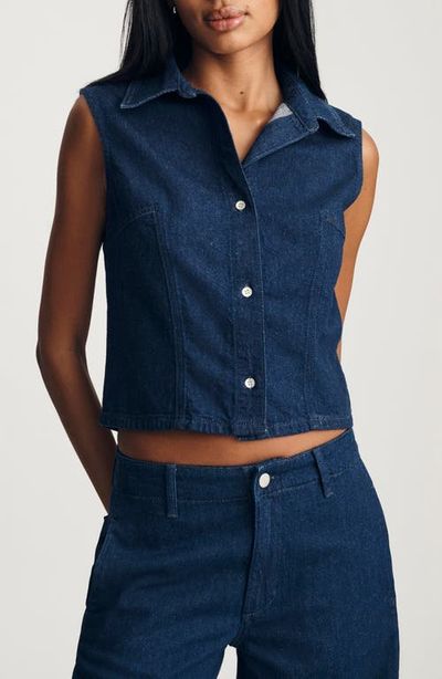 Mavi Jeans Mavi Jeans Bria Sleeveless Crop Denim Shirt