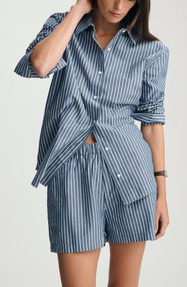 Mavi Jeans Mavi Jeans Stripe Relaxed Fit Stretch Cotton Button-Up Shirt