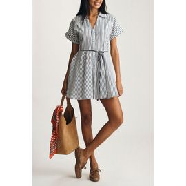 Mavi Jeans Mavi Jeans Stripe Tie Waist Dolman Sleeve Minidress
