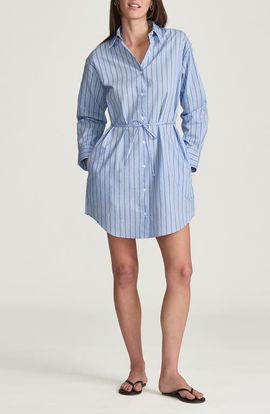 Mavi Jeans Mavi Jeans Stripe Tie Waist Long Sleeve Shirtdress