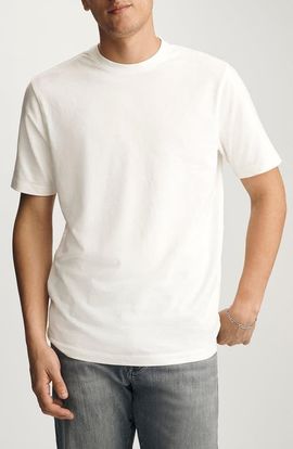 Mavi Jeans Mavi Jeans White Slub Cotton Blend T-Shirt 