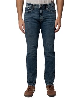 Mavi Mavi Men's Jake Regular Rise Skinny Leg in Used Brushed Feather Blue Jeans