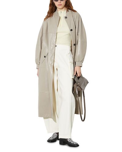 Max & co. Mac & Co. Glossy Leather Duster Coat