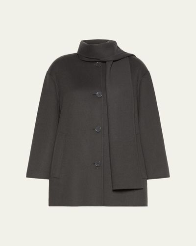 Max Mara Alicia Neck-Scarf Wool Single-Breasted Coat