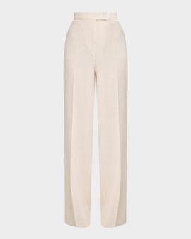 Max Mara Attinia Wide-Leg Wool Pique Trousers