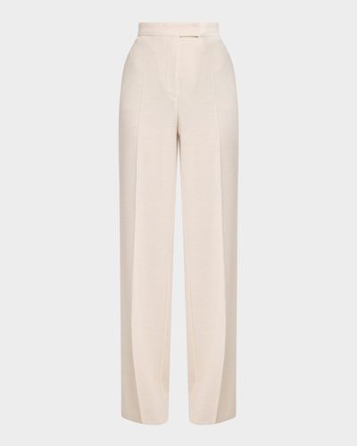 Max Mara Attinia Wide-Leg Wool Pique Trousers