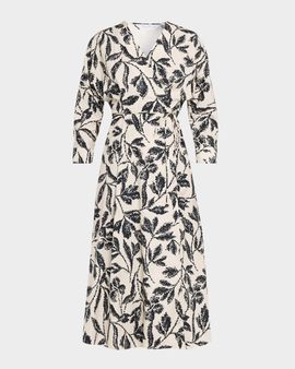Max Mara Botanical-Print Cotton Poplin Midi Wrap Dress