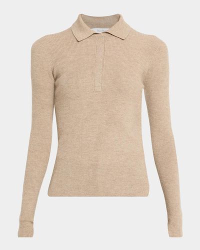 Max Mara Cashmere Rib Fitted Polo Sweater